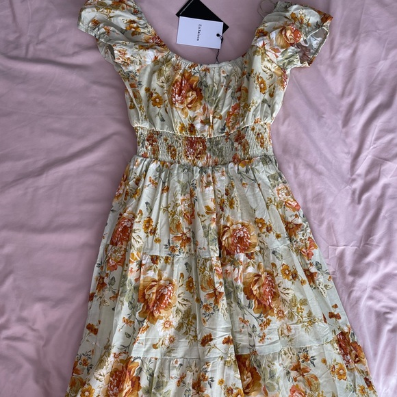 En Saison Grace Midi Floral Sage Green Dress Sz. Small NWT - Picture 14 of 16